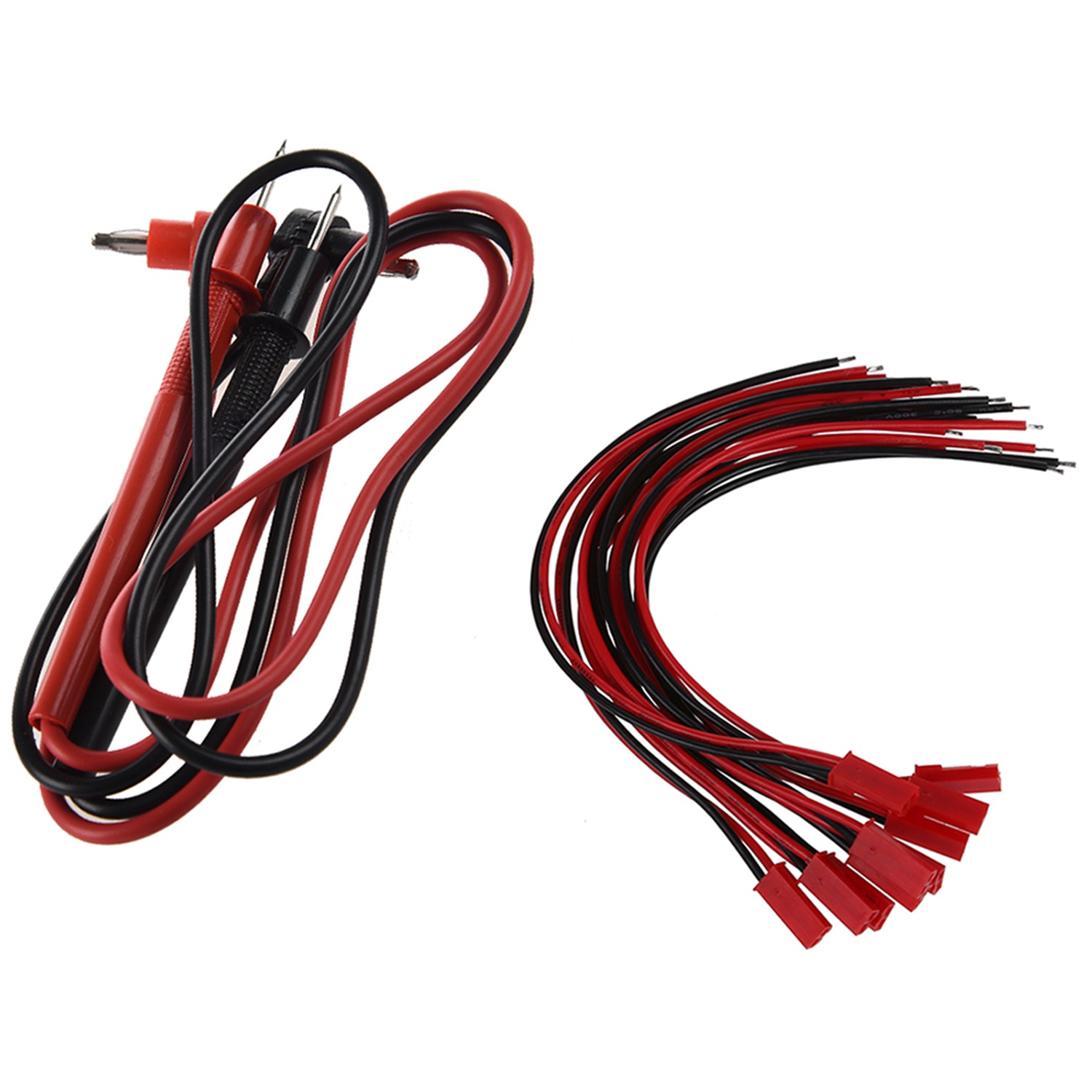 10 Pairs JST Plug Connector RC Lipo Battery Male/Female & 1 Pair 4mm Banana Plug Multimeters Meter Probe Test Lead