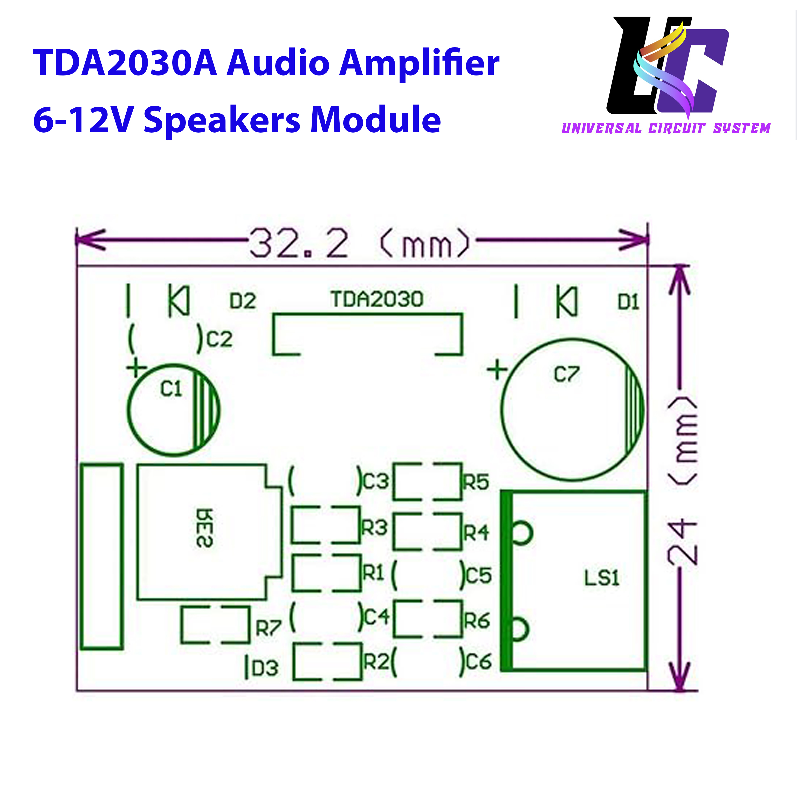TDA2030A Audio Amplifier Module TDA2030 Power Amplifier Board 6-12V Speakers Module Converter dta2030. 