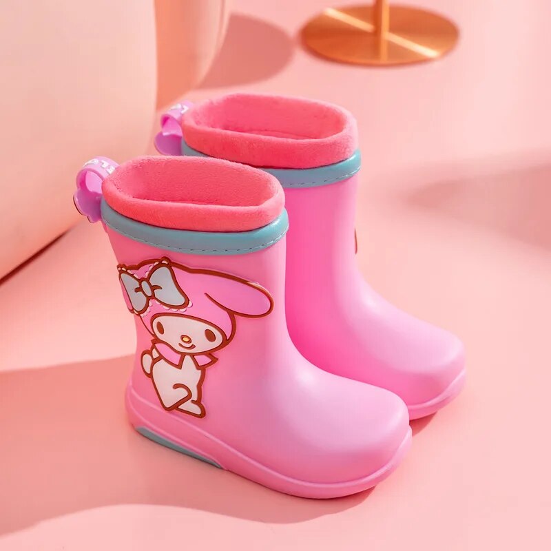 Sanrio Hello Kitty Rain Boots Sweet Children Anime Figure My Melody Water Shoes Four Seasons Comfortable Cute Cartoon New Style