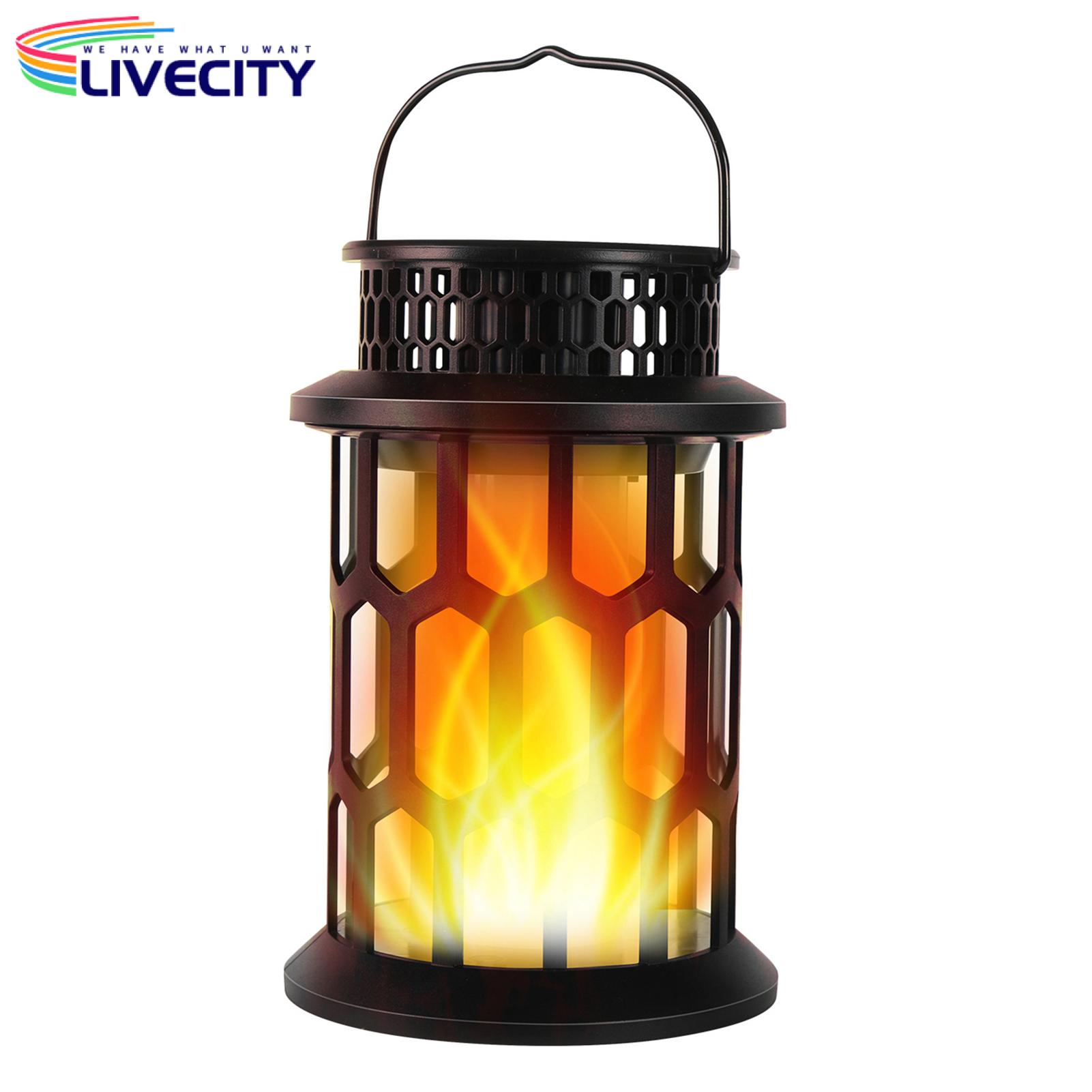 Solar Panel Outdoor Light Outdoor Solar Lantern with Flickering Flame Effect Waterproof Hanging Light for Garden Decor Easy Installation Automatic On/off Indoor Outdoor Use Hanging Solar Lantern