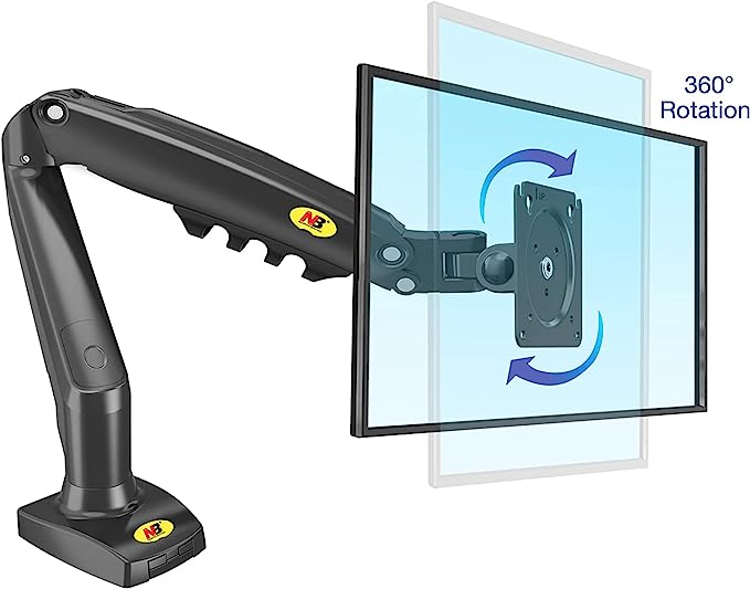NB F80 North Bayou Monitor Desk Mount Stand Full Motion Swivel Monitor Arm with Gas Spring for 17-30'' Computer Monitors (Within 4.4lbs to 19.8lbs). 