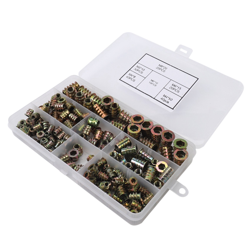 Threaded Inserts Nuts, Wood Insert Assortment Tool Kit, M4/M5/M6/M8 ...