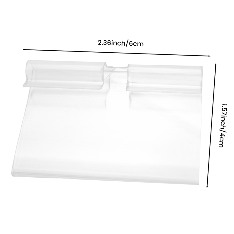 100Pcs Clear Plastic Label Holder Price Tag, Shelf Label Clip Removable Label Holder for Storage Bins Basket Labels. 