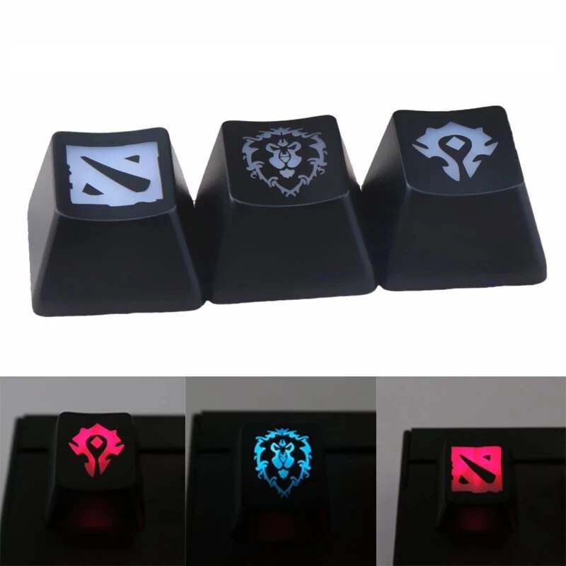 Backlit Mechanical Keycap Gaming Keyboard Buttons World Of Warcraft DOTA Mercy ABS Light Transmission Game Player Accessories. 