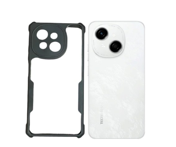 Zapcase Back Case Cover for Tecno Spark GO 1 | Compatible for Spark GO1 Back Case Cover | Clear Case for Tecno SparkGO1 with Camera Protection | (TPU + PC | Matte Black). 