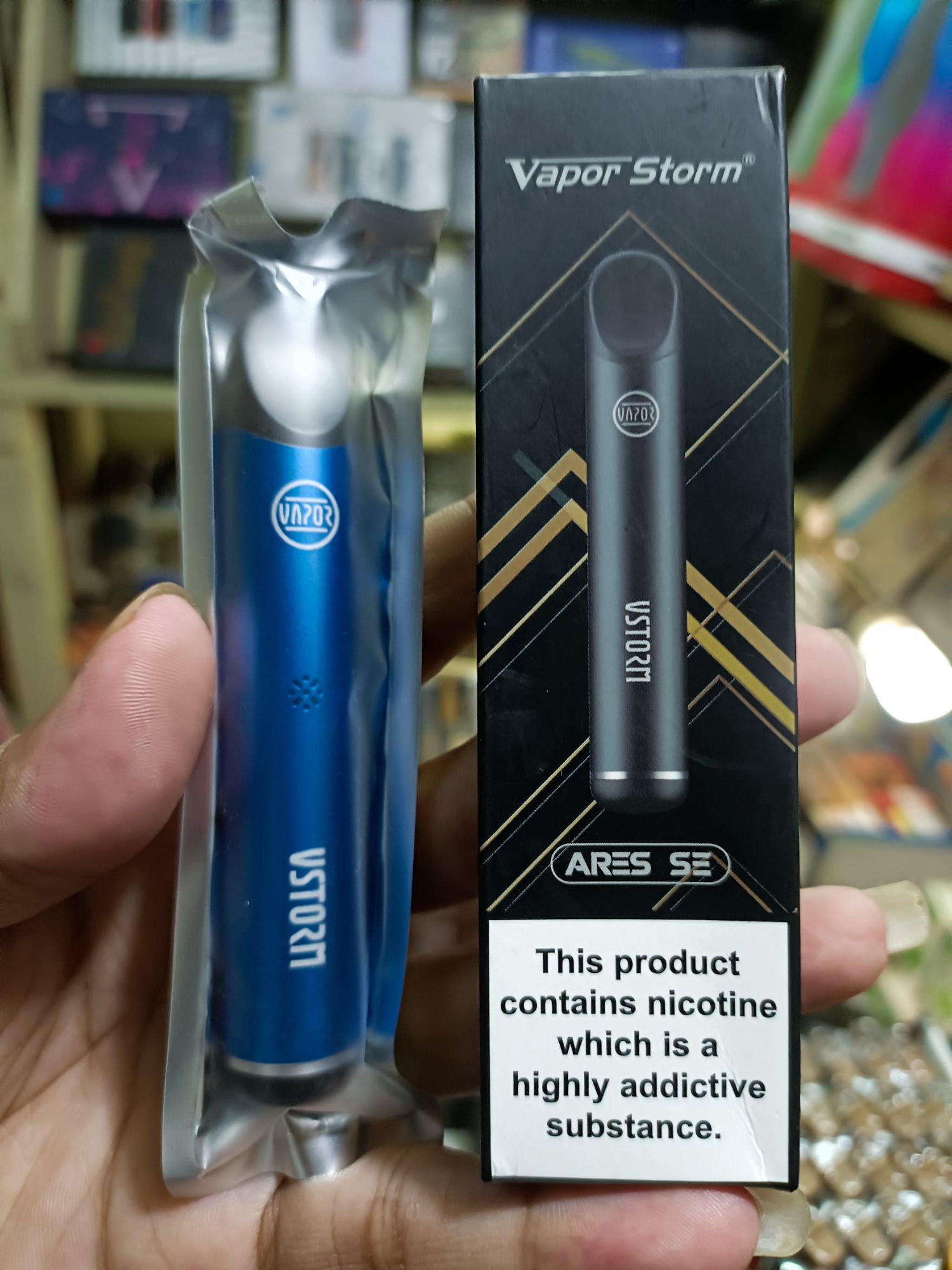 Vapor Storm Ares Se vstorm Cartridge Puff 1pc it's Mini Size Vape (1pc 60 ml Flavour Juice Free)
