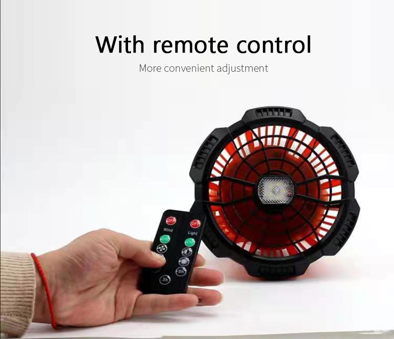 USB Rechargeable Camping Fan with LED Lantern Timing Remote Control Speed Hanging Ceiling Fan for Bedroom Home professional design. 
