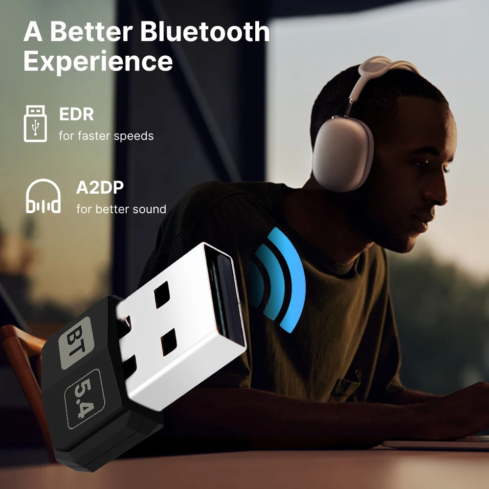 USB Bluetooth 5.4 Adapter Wireless Transmitter Receiver Dongle Adaptador for PC Laptop Mouse Keyboard Wireless Speaker Audio. 
