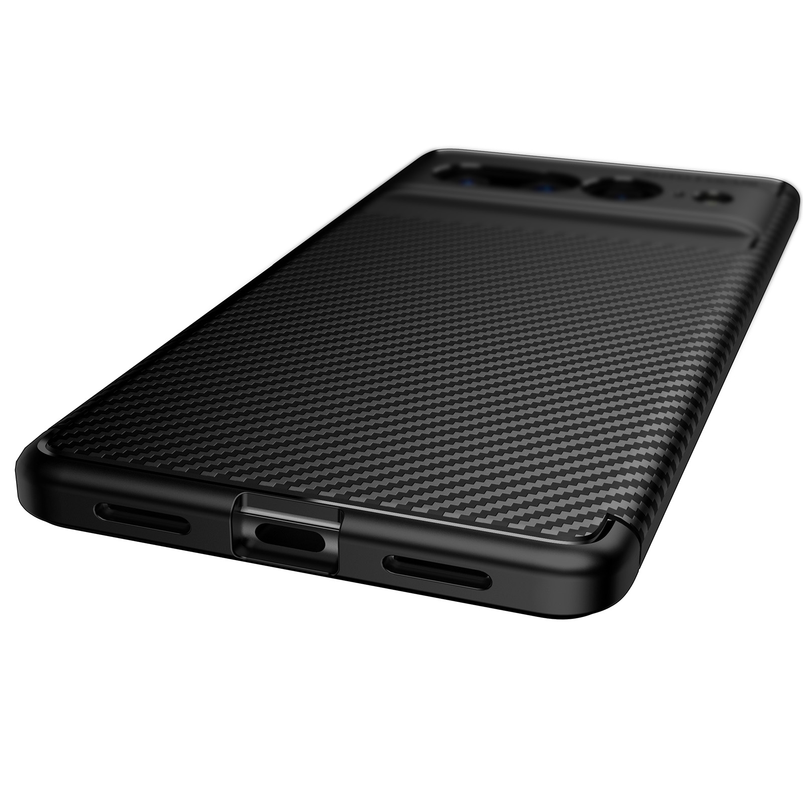 Phone Case For Google Pixel 7 Pro Carbon Fiber Texture Shockproof TPU Phone Case. 