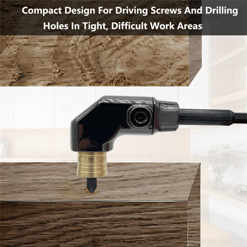 Right Angle Drill Attachment, All Metal Body 90 Degree Drill Adapter with Detachable Handle, Drill Bit Corner Adapter Durable Easy Install Easy to Use. 