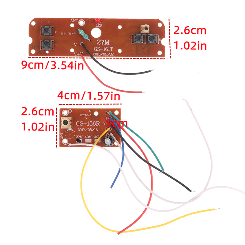 4CH RC Car Remote Control 27MHz Circuit PCB Transmitter and Receiver Board with Antenna Radio System Eatop. 