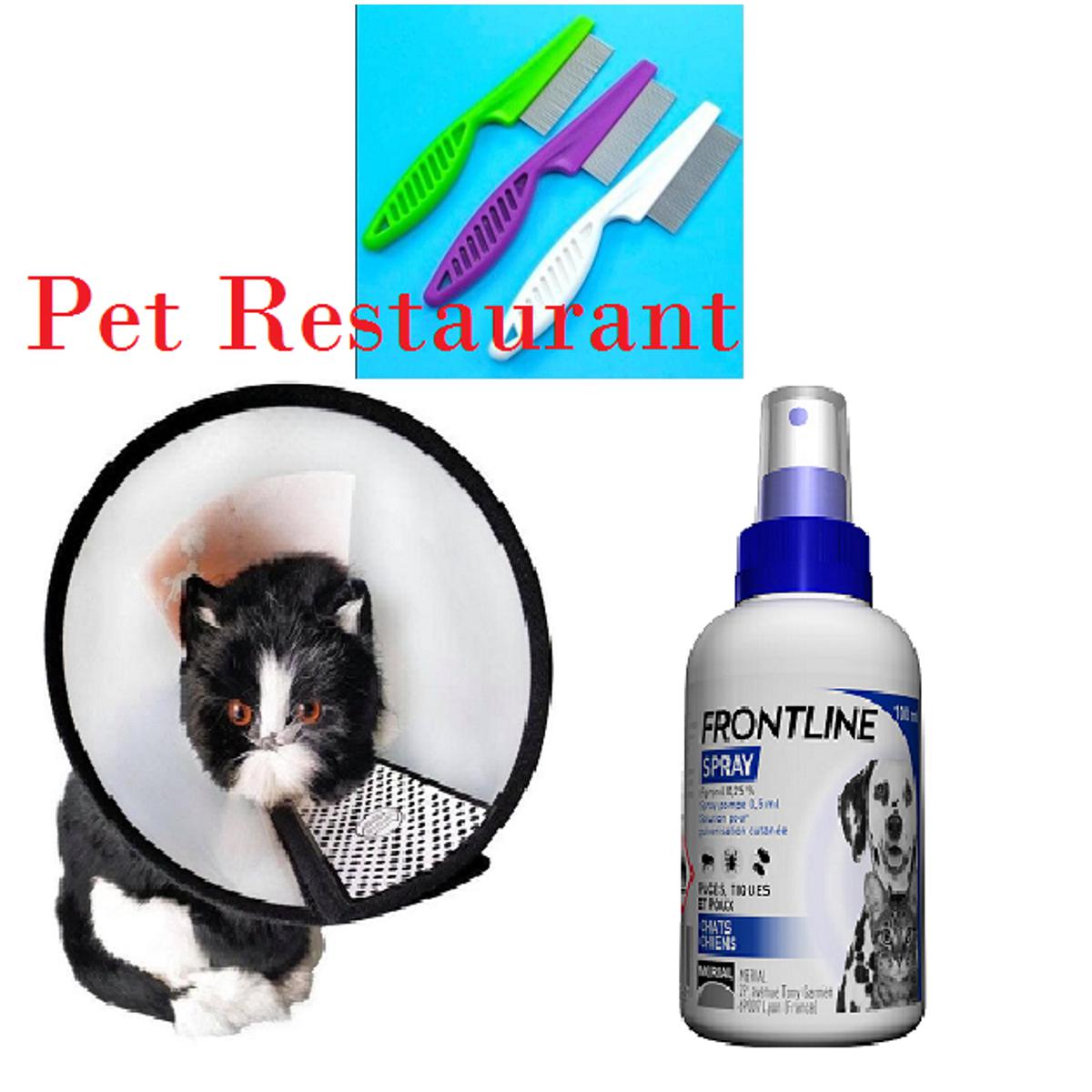 E coller + Frontline spray 100ml+ Flea Brash for you Cat and Dog