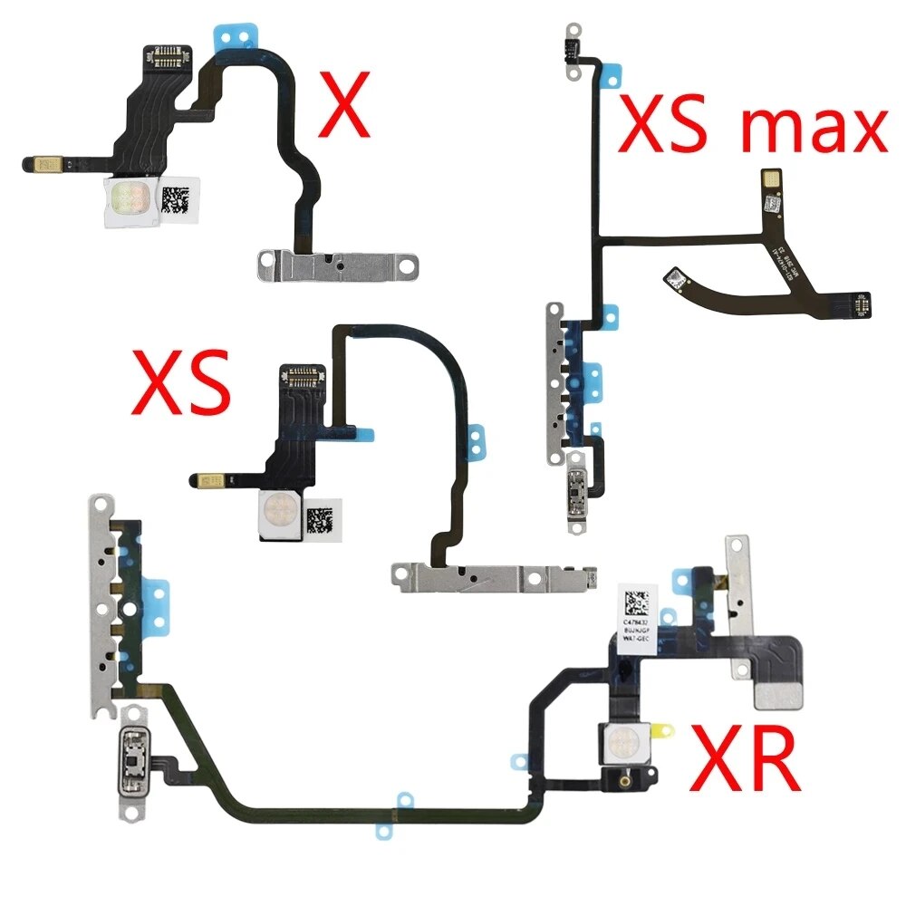OEM Power Flex For iPhone XS X XR XS Max 11 11 Pro 11Pro max Mute and Volume Button Switch Key Power Flex Cable With Metal Parts. 