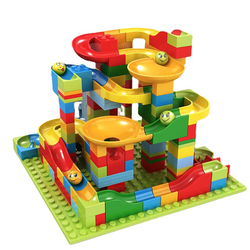 Compatible with LEGO bricks, ball building pellets, 3-6 years old boys and girls slide building blocks, children's educational toys wholesale. 
