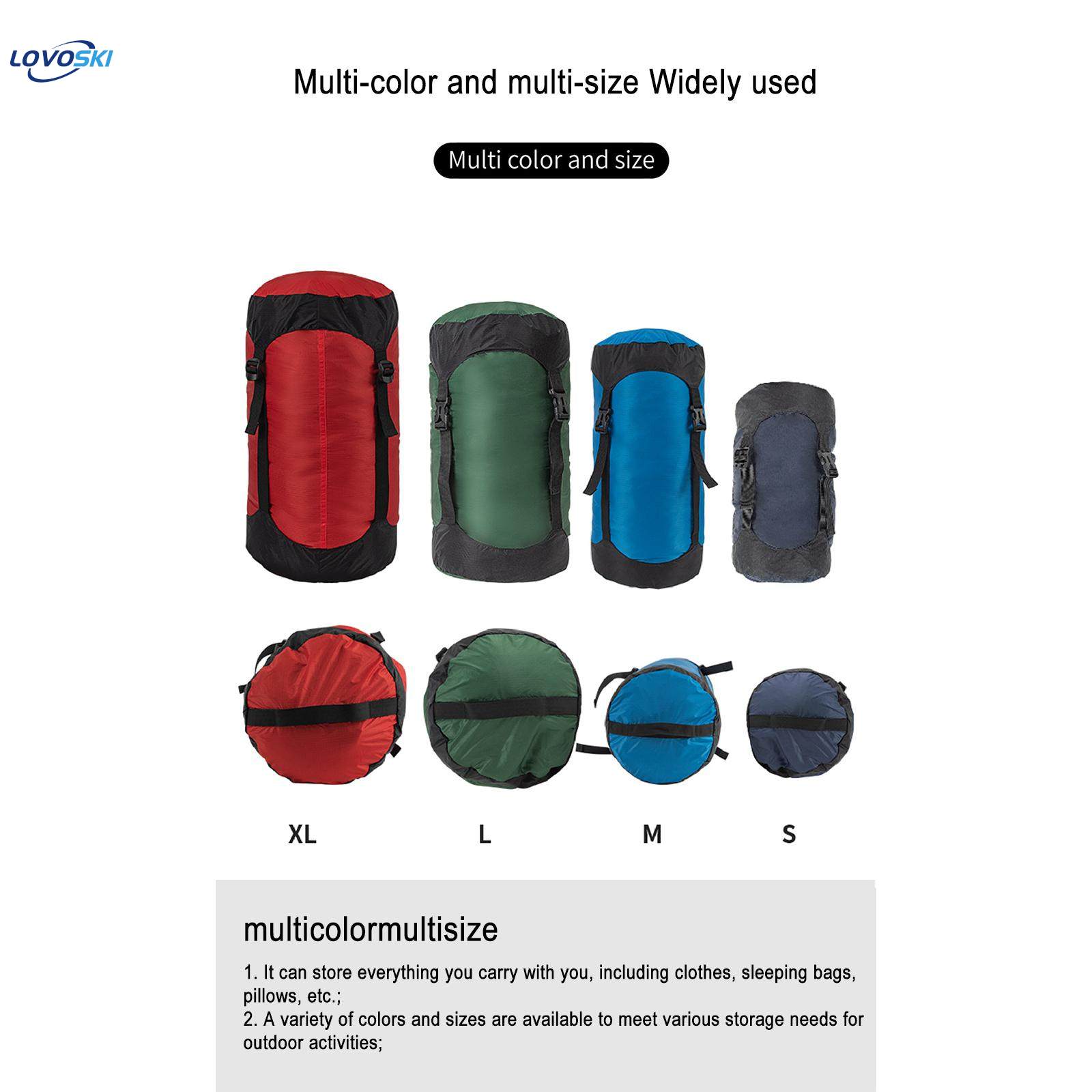Compression Stuff Sack Lightweight Waterproof Space Saving Tear Resistant Compact Pouch Sleeping Bag Compression Sacks for Sailing Emergency , Blue Color L. 