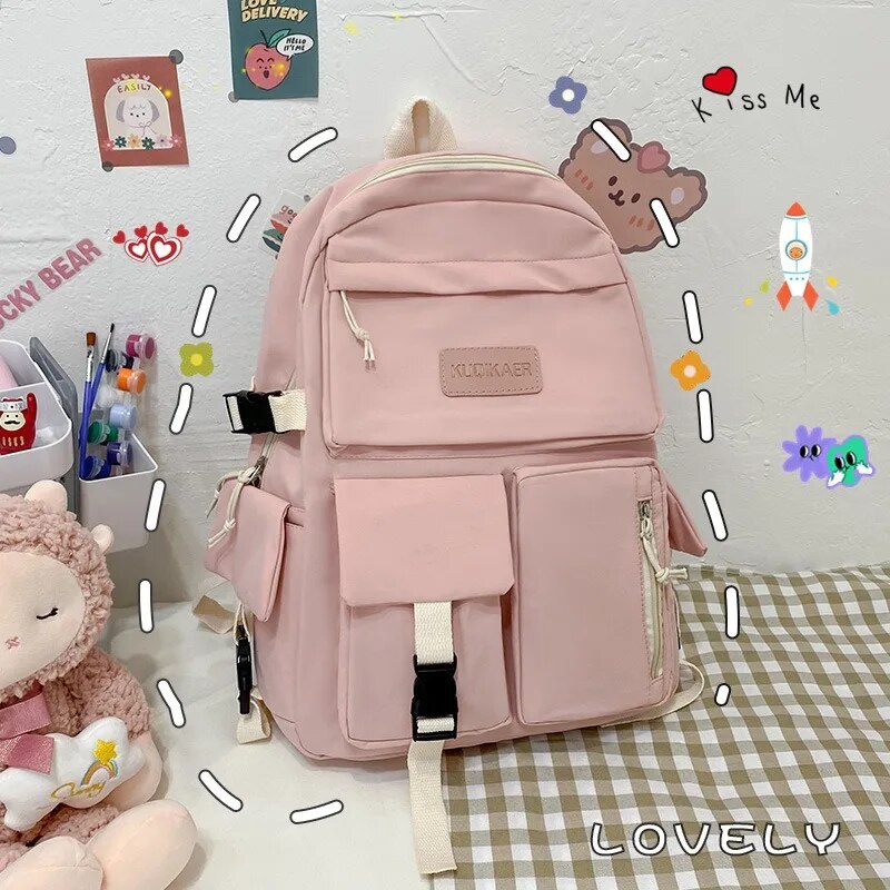 Large Capacity Canvas Black Backpack Light Simple Travel Bag Canvas Backpack Student School Bag Canvas Student Zipper Backpack. 
