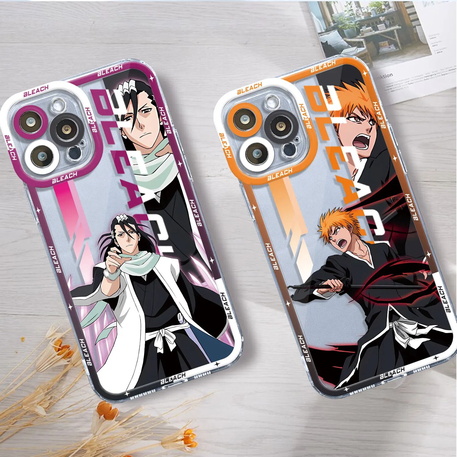 Bleach Kurosaki Ichigo Case for iPhone 7 6s 13 Pro Max 14 15 Plus 11 Pro X XR XS SE 8 12 Mini 12 Pro Cover Transparent Soft. 