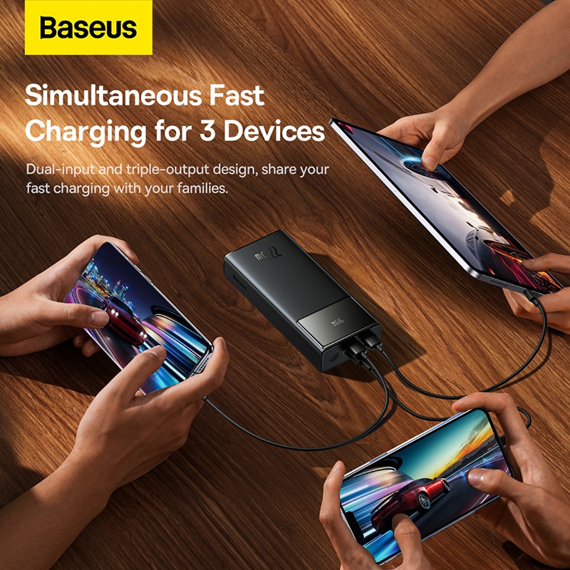 Baseus Power Bank 30000mAh 22.5W Star-Lord Digital Display Fast Charge with  USB to Type-C 3A 0.3m Black Cable. 