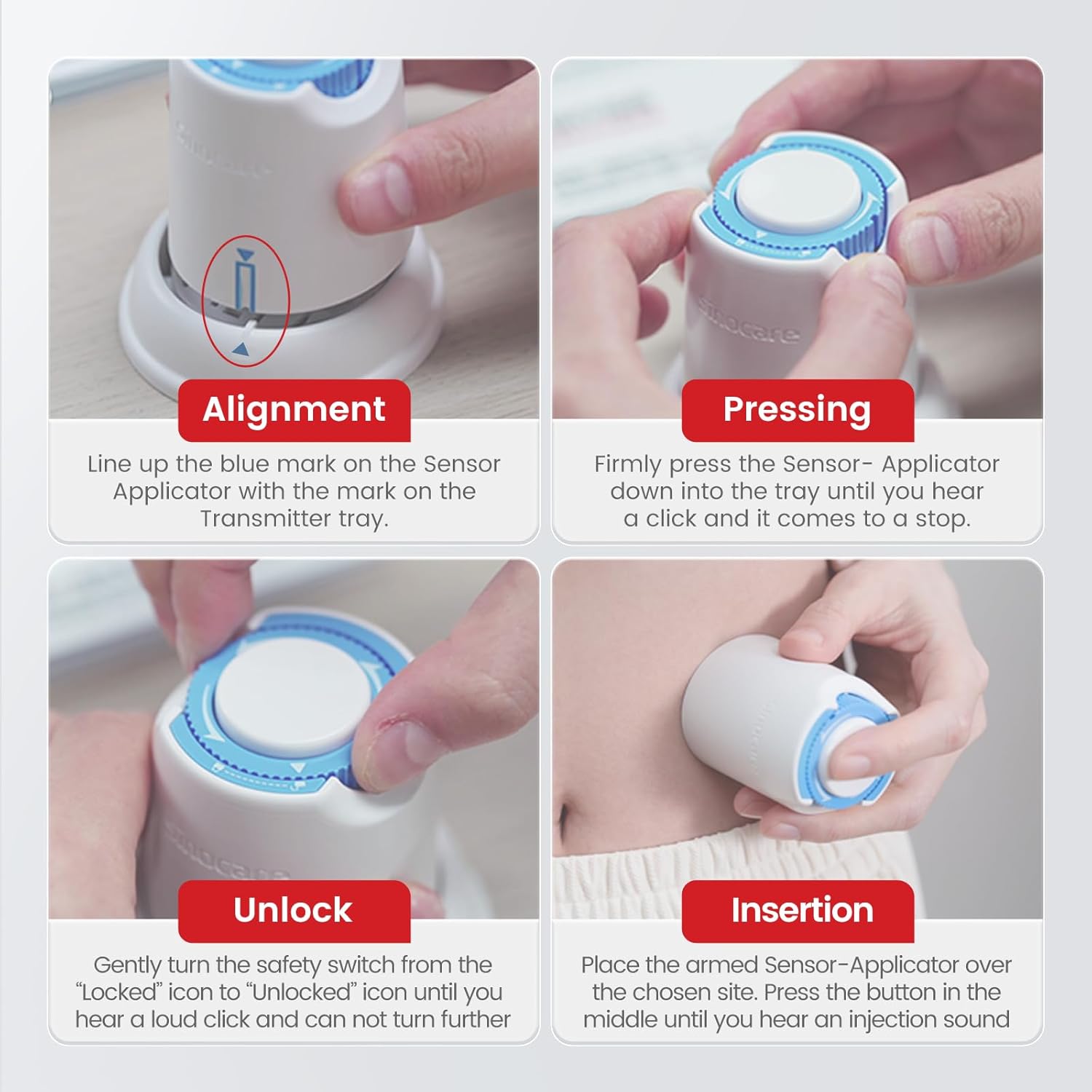 Sinocare 15 Days Continuous Glucose Monitoring System, No Scanning, Less Pain, Output Every 3 Minutes via iCan CGM APP, Blood Sugar Test Kit for Diabetes Monitoring, iCan i3 CGM (Pack of 1). 