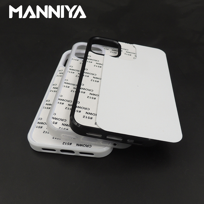 MANNIYA for iphone 15 plus 15 pro max Blank 2D Sublimation TPU+PC rubber phone Case cover with Aluminum inserts 10pcs/lot. 