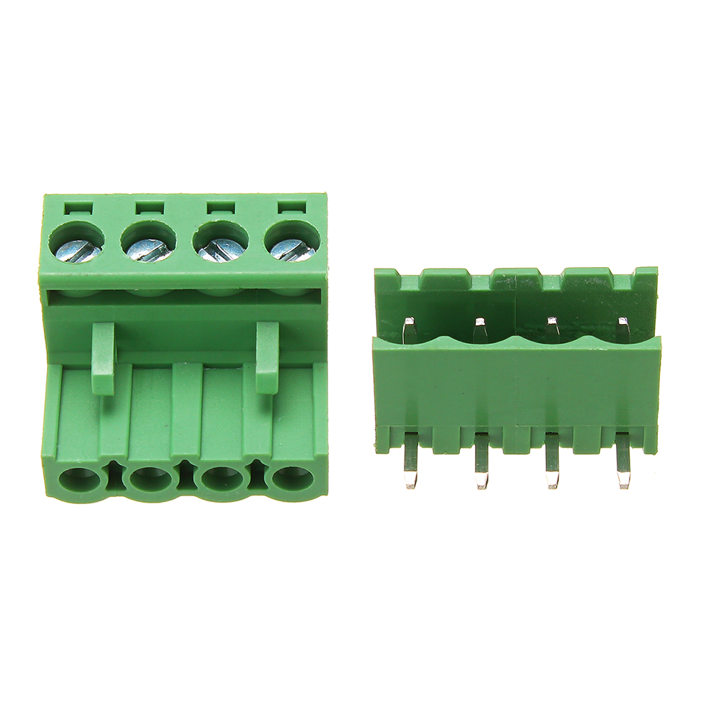 5Pcs Screw Terminal Block 4 Pin 5.08mm Pitch Male Female Plug-in L Type Right Angle Connector Screw Terminal PCB Audio Video Accessories. 
