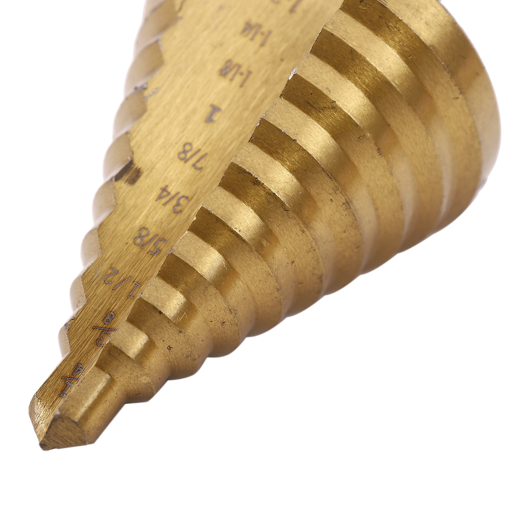 Step Drill Cone Drill Bits, High Speed Steel 10 Steps 1/4 to 1-3/8 inch. 