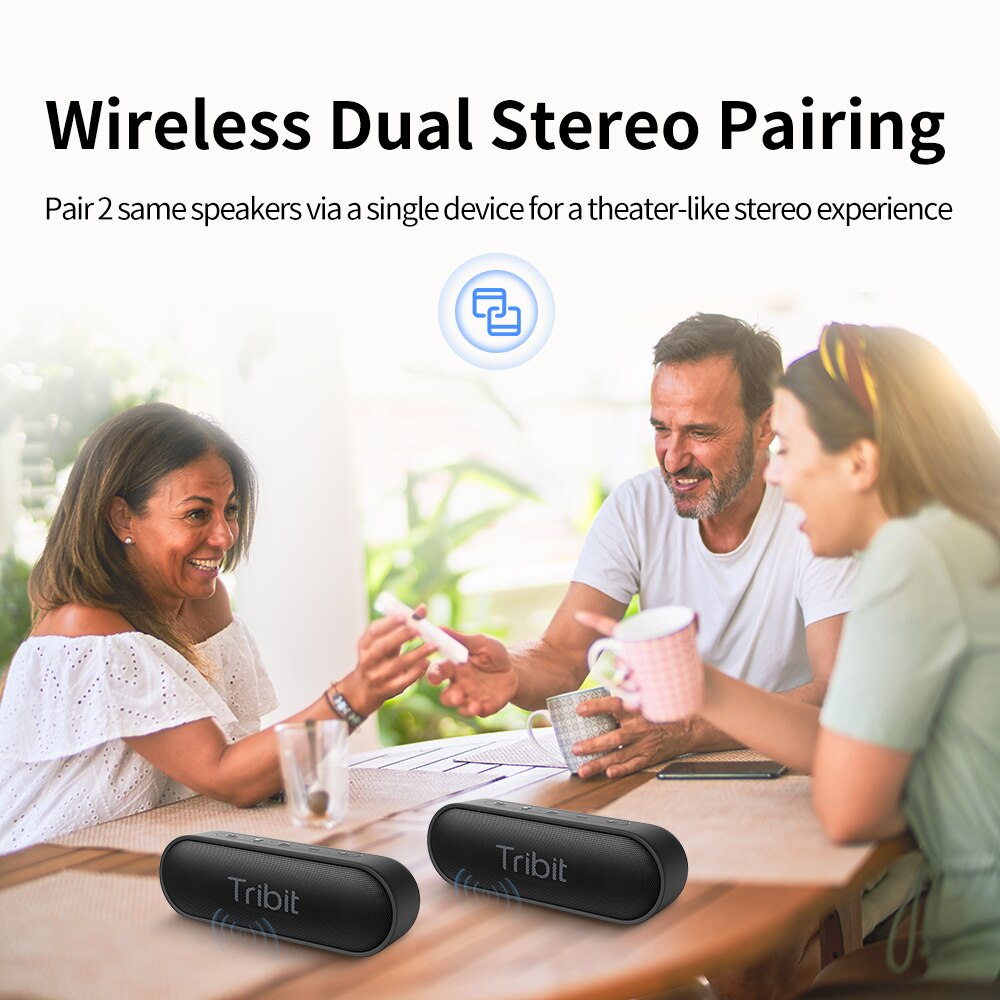 Tribit XSound Go Portable Bluetooth Speaker IPX7 Waterproof Better Bass 24-Hour Playtime For Party Camping Speakers Type-C AUX. 