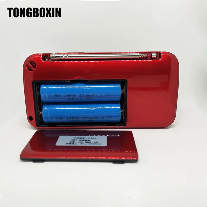 C-803 Support Two 18650 Battery Two TF Card Portable MP3 Radio Speaker Super Bass TF USB FM Player LED Torch 3.5mm Earphone Out. 