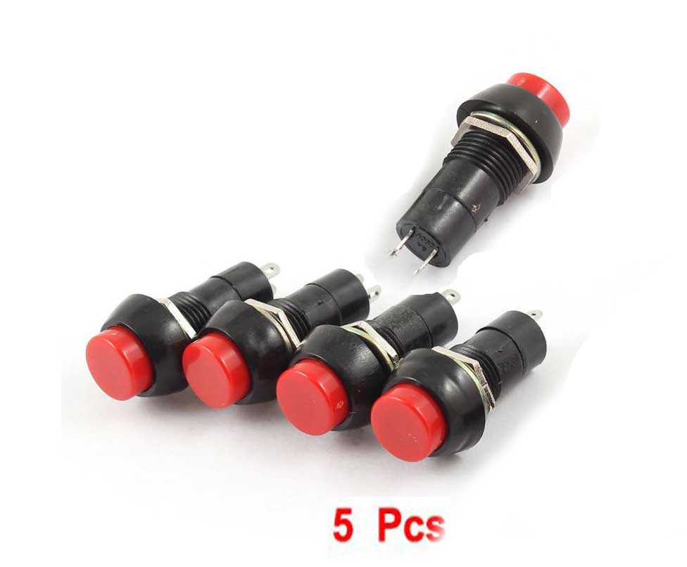 Round Red Push Button Switch AC 250V 3A SPST ON-OFF Switch. 
