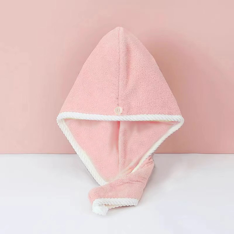 Hair dryer female soft strong absorbent double layer thickened coral velvet shampoo hair towel quick drying free shower cap student