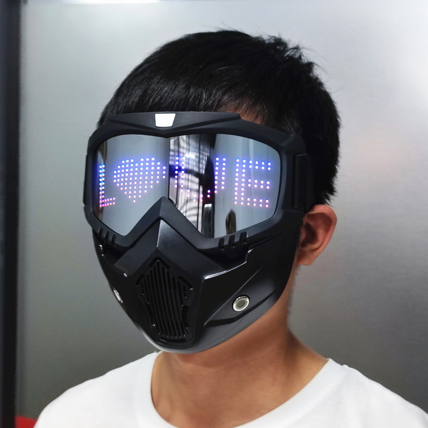 Bluetooth RGB Light Up Party Carnival Led Ski Goggles DIY LED Glasses Display Board Mask Screen Matrix Gift Toys. 