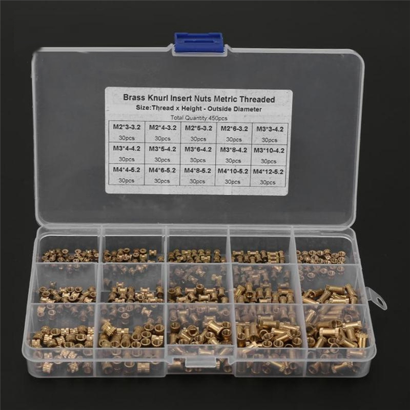 M2 M3 Threaded Inserts for Plastic Thermoset Brass Inserts for 3D Printed Injection Molding Press Threaded Nuts Easy Install. 