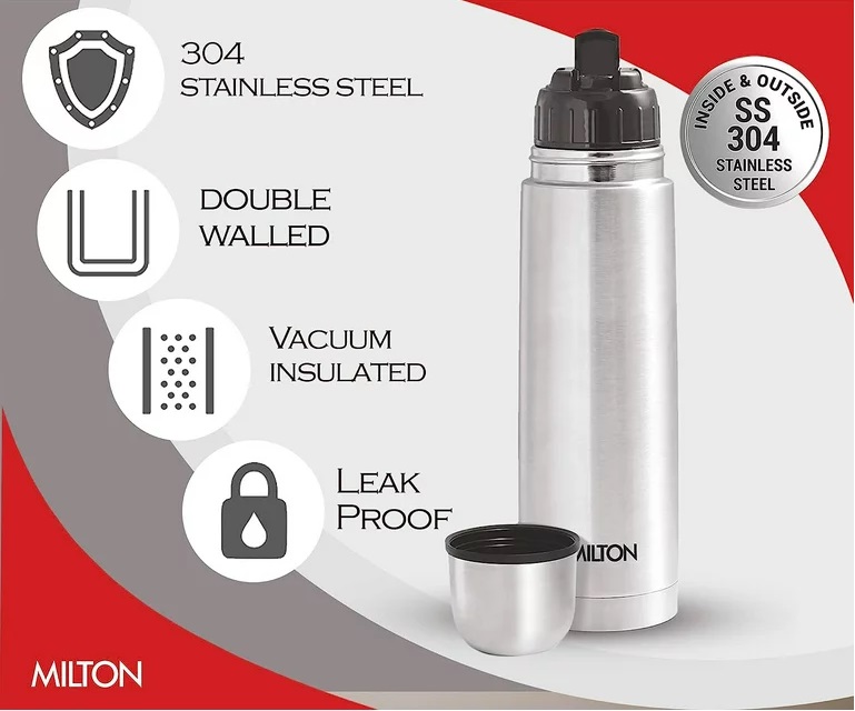MILTON Thermosteel Flip Lid Flask-350ML (Made in india). 