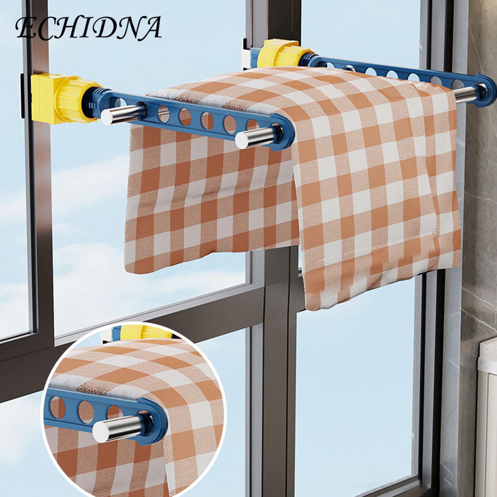 Heavy Duty Clothes Rack Portable Adjustable Clothes Hanger Rack Heavy Duty Travel Drying Holder for Window Frame Mount 8-hole Organizer Multi-holes Clothes Rack. 