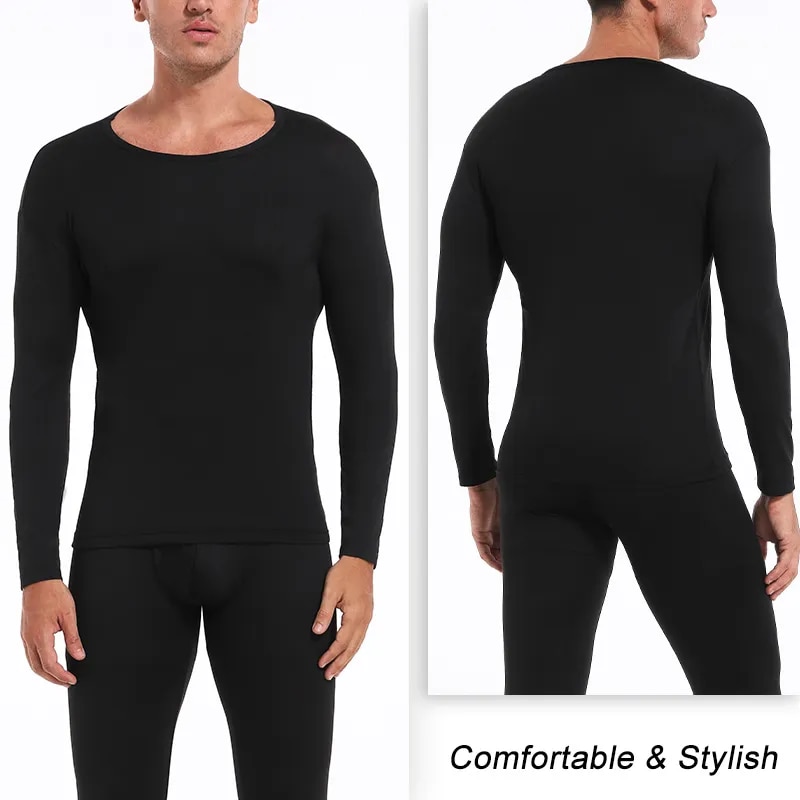Thermal Underwear for Men Long Johns with Fleece Lined Sport Base layer in Cold Weather Winter. 