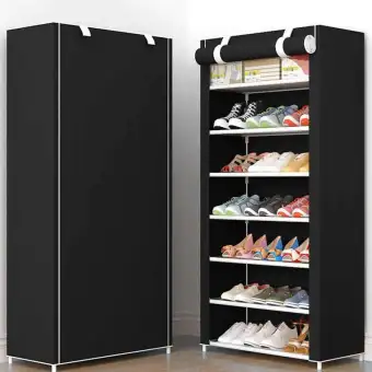 9 Tier Modern Shoe Shelves Oxford Cloth Shoe Stool Storage Cabinet