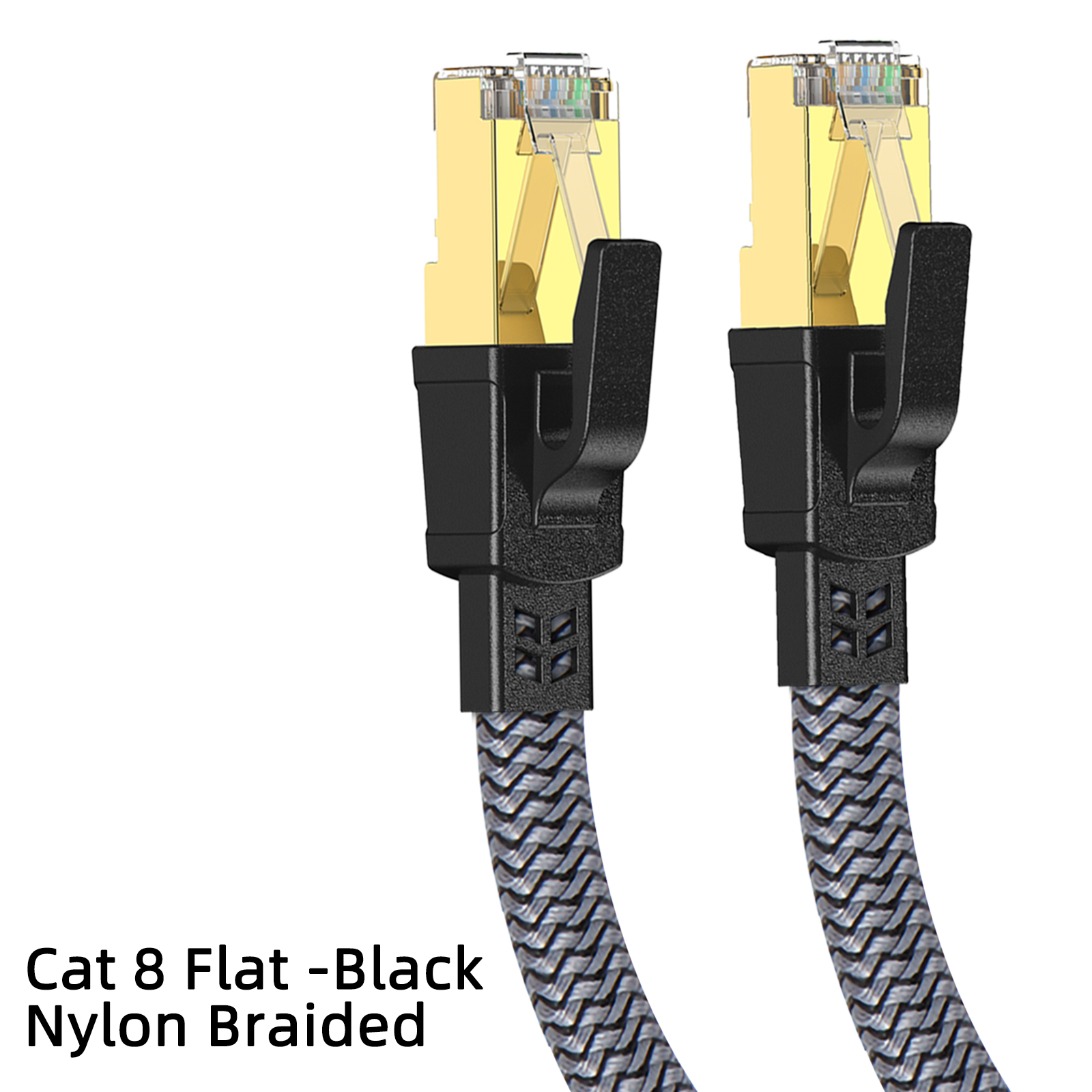 D-Sunty Ethernet Cable CAT8 40Gbps Nylon Braided Network Lan Cord for PC Modem Laptop PS 5 Router RJ45 Flat Cable Ethernet Cat 8. 