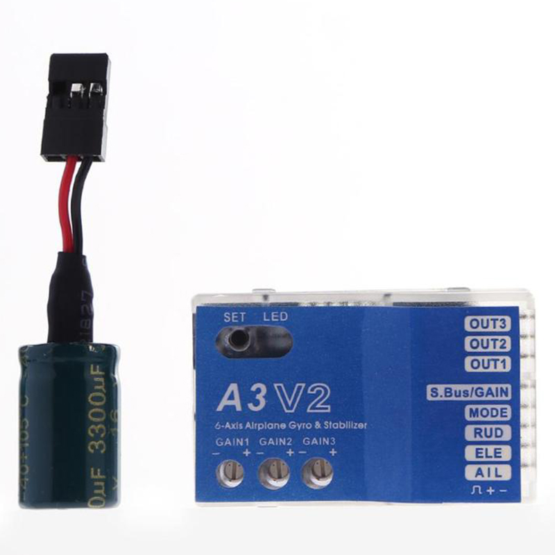 Durable A3 V2 flight controller stabilizer 4 flight modes for RC airplane Airplane RC Metal gift accessory for RC lovers. 