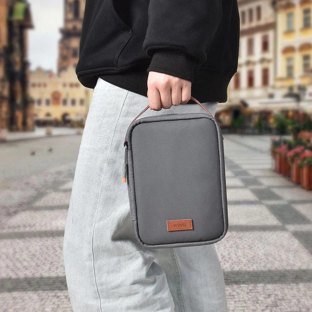 WiWU Minimalist Travel Pouch for Electronics Macbook Accessorie Organizer Bag. 