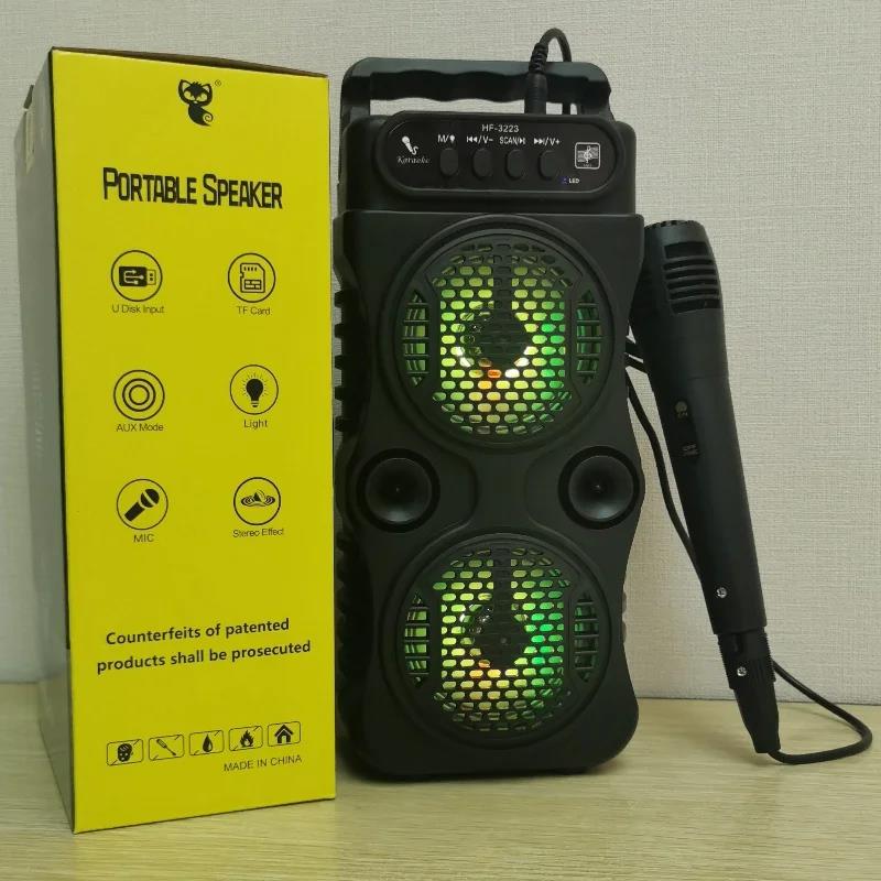 Outdoor Sound Column Subwoofer Wireless Home Karaoke System with MIC Portable Mini Caixa De Som Bluetooth Speaker Party Box AUX. 