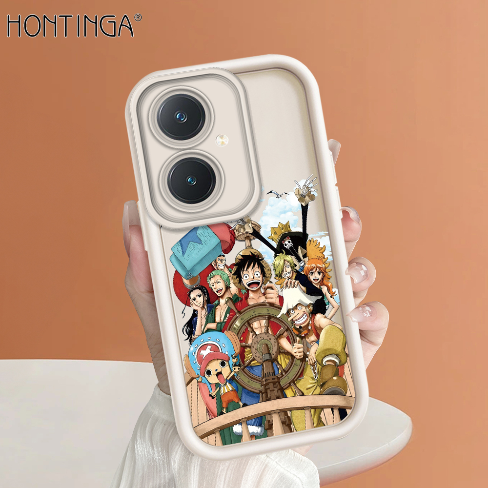 Hontinga for VIVO Y27 4G Y35+ 5G Back Cover One Piece Luffy Pattern Ladder Soft Camera Protection Rubber Phone Case