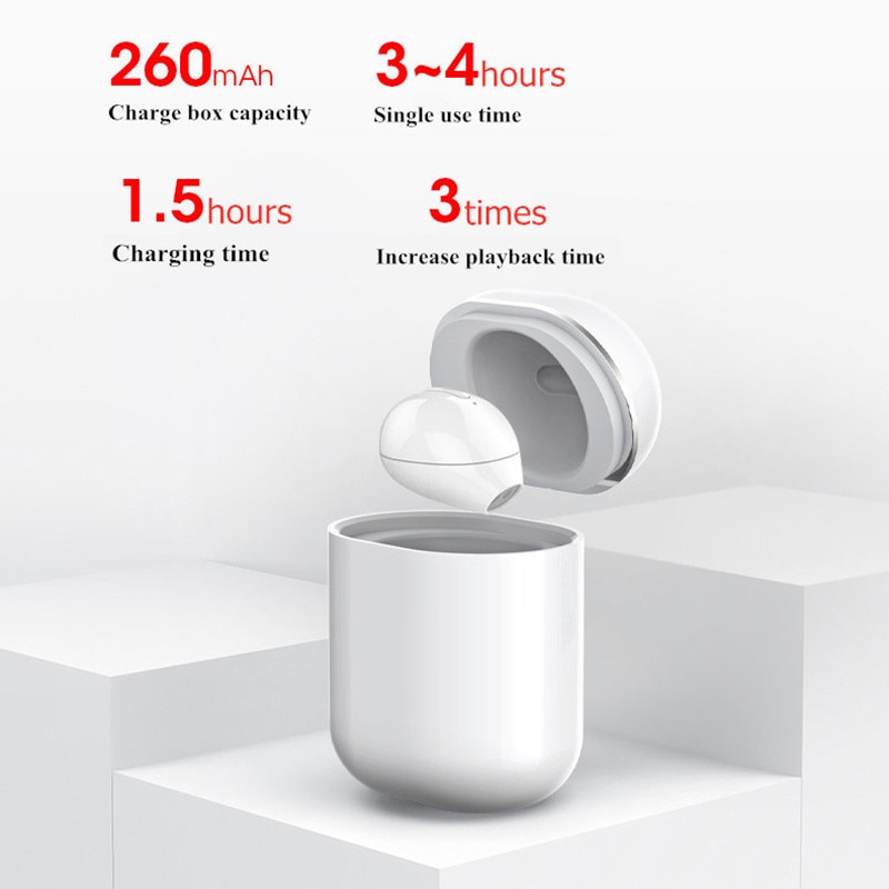 【happy one】Mini Invisible Wireless with Mic Earpiece, No flash, Half No Pain Micro Mono/Twin Bluetooth Earbuds. 