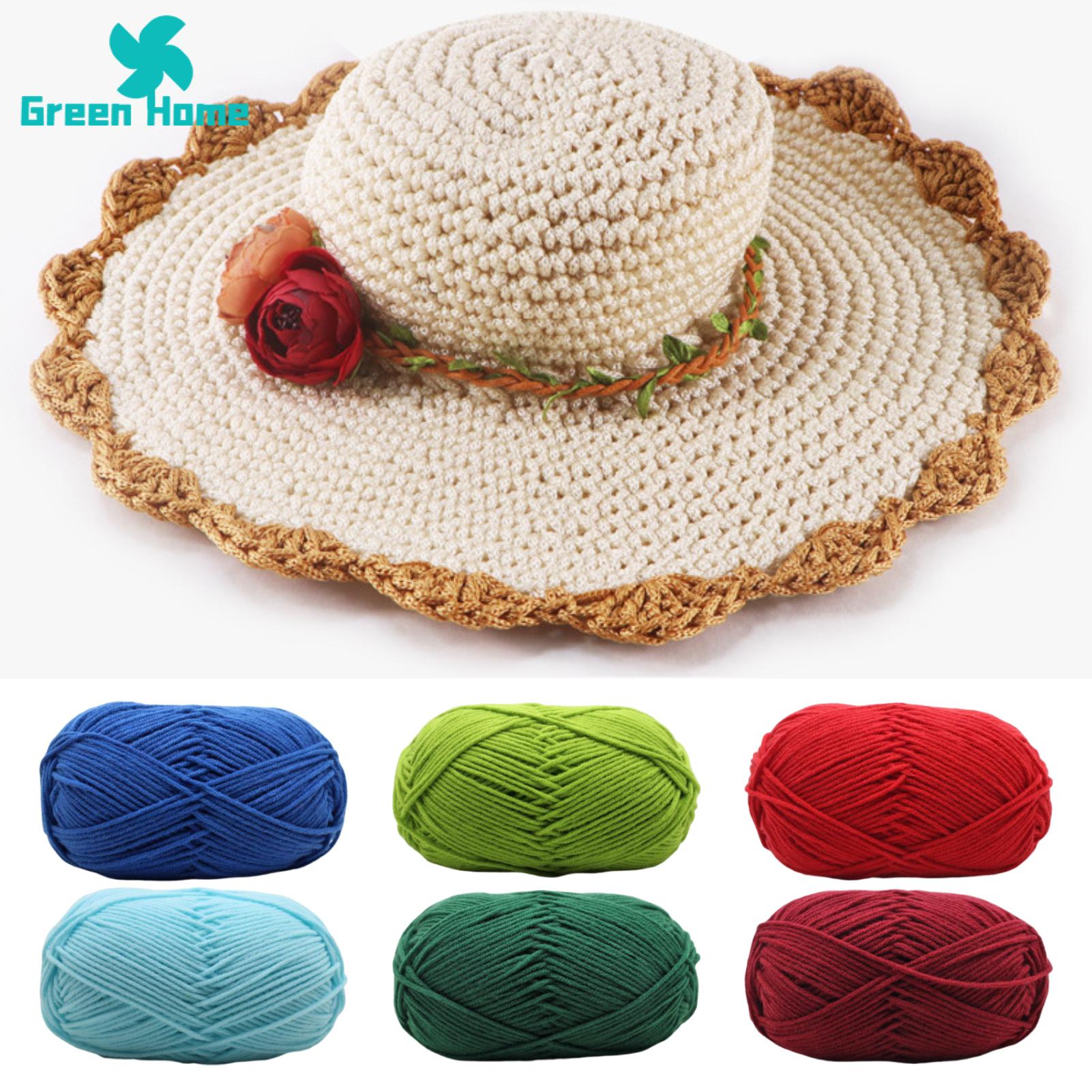 Green Home Knitting Wool Professional 4Ply Milk Cotton Thickness Line Crochet Yarn. 