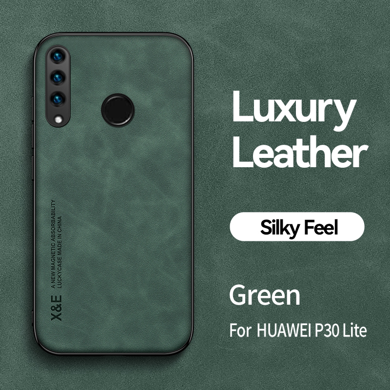 For Huawei P30 Lite 4G Case Magnetic Leather Car Stand Plates Phone Back Cove MAR-LX1M LX1A LX3A LX2J -LX1B Marie-L21A L01A L22A