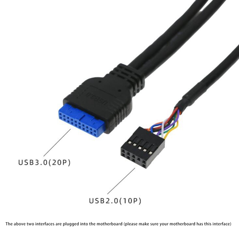 60cm Front Case Panel USB3.0+USB3.0+HD Audio Jack Ports I/O d+Internal Wire USB Bezel Line DIY Case Extension Line. 