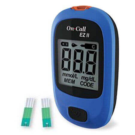On Call EZ  Blood Glucose Test Meter  On Call Plus ("used" like new) with 25 test strips. 