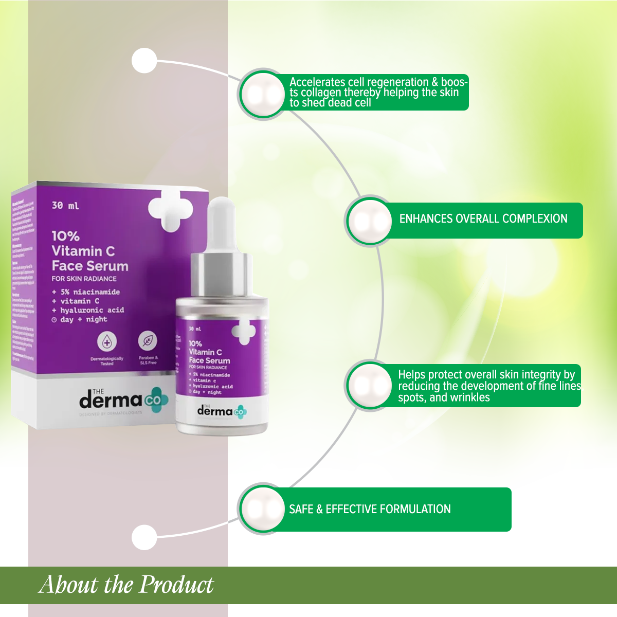 The Derma Co 10% Vitamin C Face Serum with Vitamin C-30 ml( packgaing may vary). 
