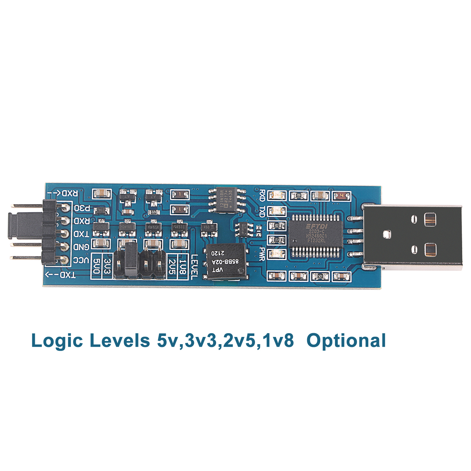 USB Serial Adapter 1.8V 2.5V 3.3V 5V TTL is Board FTDI 2.54mm Terminal Isolator UART Converter Supported Win 10 Mac OS. 