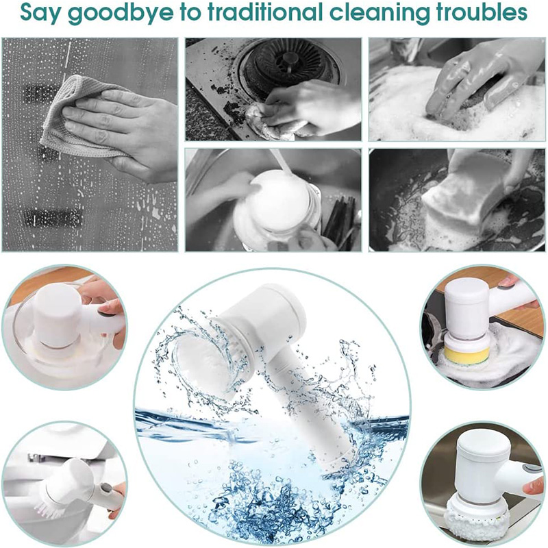 electric brush magic brush for toilet home magic brush Multifunctional Electric cleaning brush spinner bathroom cleaner electric Cleaning Tools For Bathroom Toile Window Floor And Tub 5 In 1 avatory plates pans tiles handy and comfortable. 