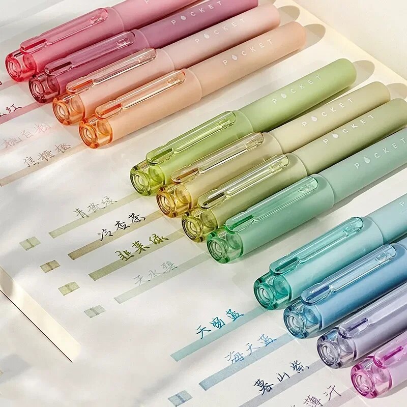 4pcs/Set Pocket Highlighter Pens Mini Color Pen Drawing Pen Key Marker Pen Portable Sized Mild Color Marker Liner for Drawing. 